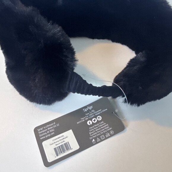 Sprigs Black Faux Fur Infinity Scarf & Headband Set For Women - Picture 5 of 5